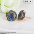 93068 xuping moda 18 k oro color stud damas incrustaciones pendiente de aro de piedra